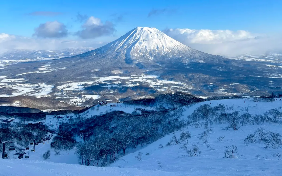 冬季的北海道二世谷與羊蹄山